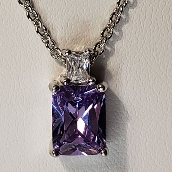 Amethyst with Silver Setting Ring, Earrings, Necklace, NWOT - Picture 10 of 13